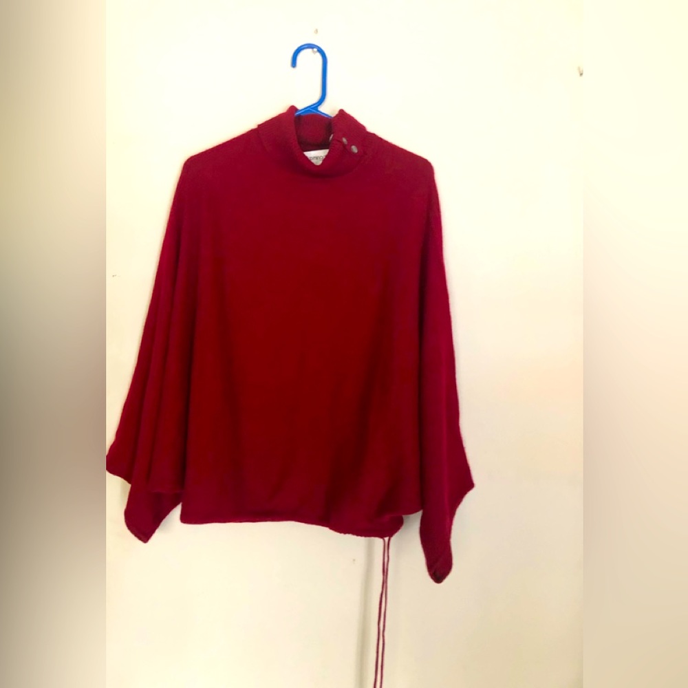 Bloomingdale’s Dark Red Cashmere Turtleneck Sweater Size XL